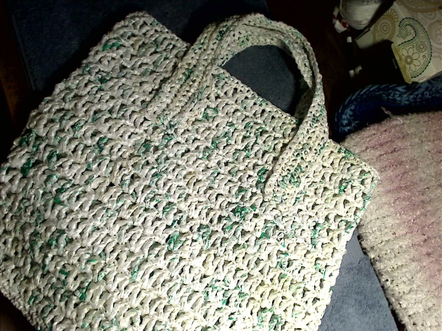 Green plarn bag